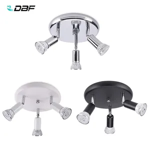 Круглая потолочная лампа DBF GU10, регулируемый светильник на потолок для гостиной, 3 лампы, лампа для спальни, кухни, с поверхностным креплением
