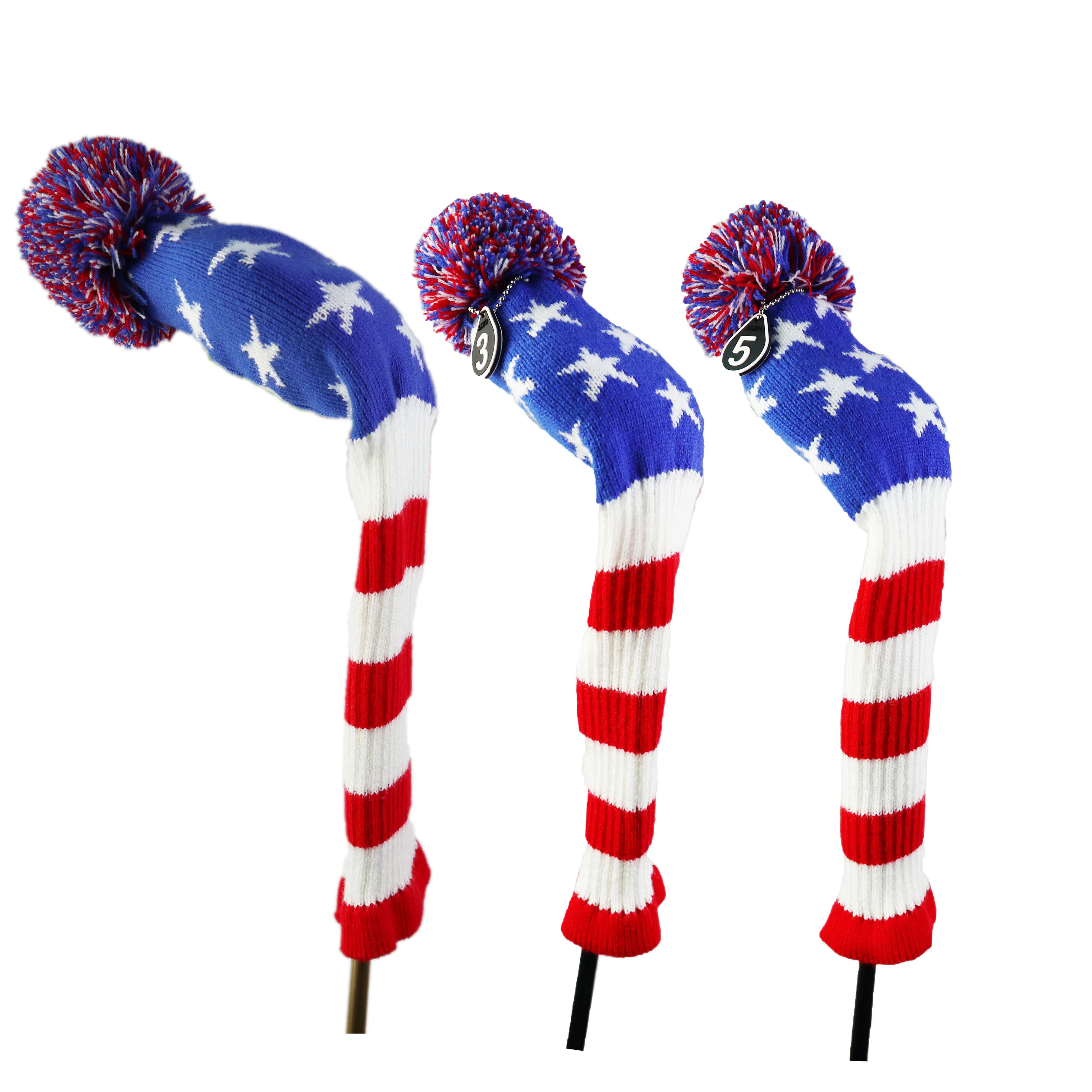 Головной убор для гольф клубов 3 шт./компл. вязаный Гибридный UT драйвер Fairway Wood 1 5