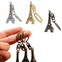 10pcs eiffel tower keychain metal creative model keyring tower figurine key chain french souvenir party decoration gift dropship