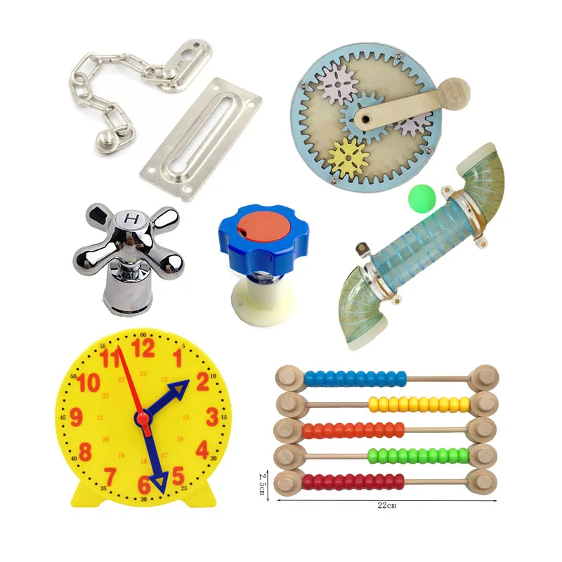 

Child Montessori Toys Baby Busy Boards Activity Board Basic Skills Buckle Training Locks Latch Educational Learning Toy for Kid