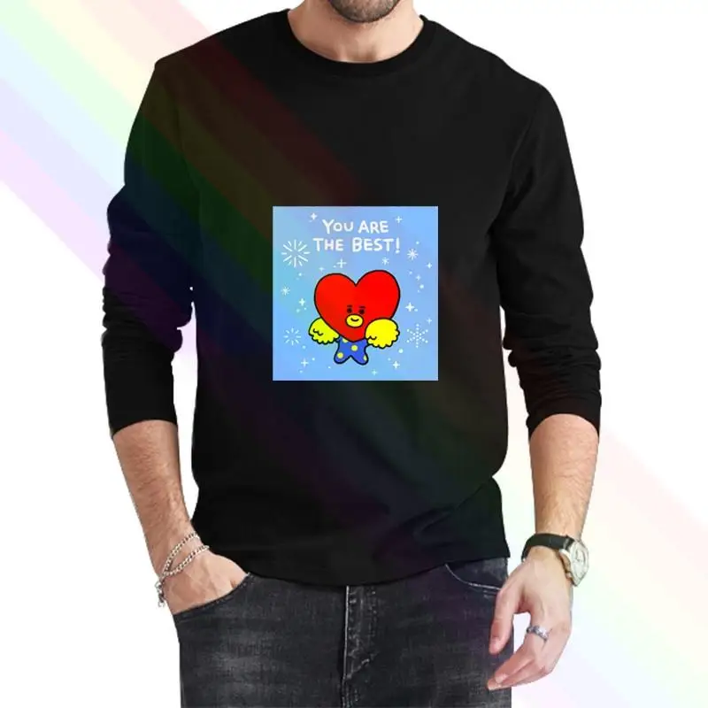 Классическая черная футболка BT21 Tata Happy Collection с логотипом новинка 2021 мужская