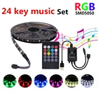 RGB Водонепроницаемая подсветильник ка для телевизора с Bluetooth, Светодиодная лента 5 В, светильник ка 5050 SMD, неоновая вывеска, светодиодсветильник лампа для комнасветильник освещения, светодиоды 24 клавиши44 клавиши