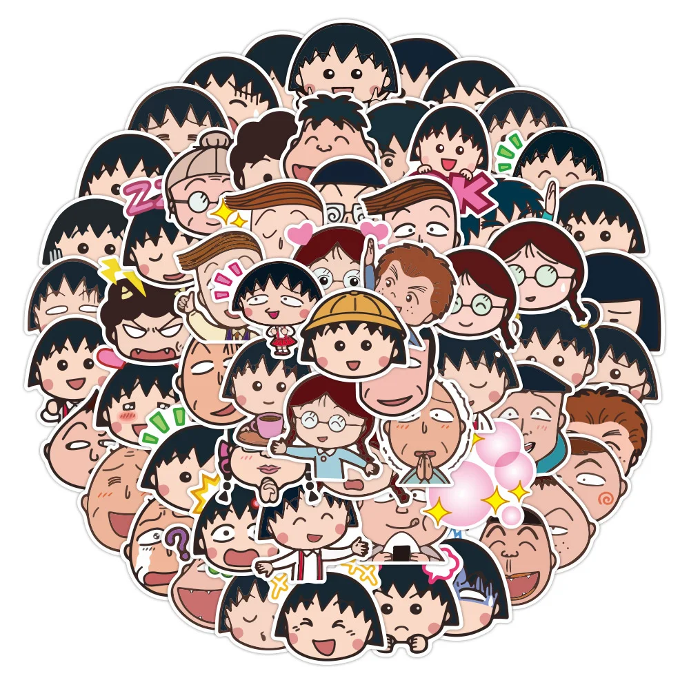 

80pcs Chibi Maruko-chan Anime Graffiti Cool Cartoon Sticker Laptop Decals Aesthetic Kids Toys Girls Helmet Cute DIY Stickers