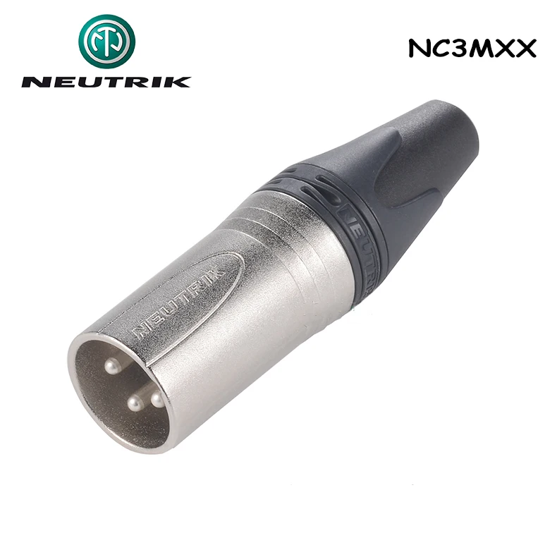 

2pcs original Switzerland Neutrik NC3MXX 3 pole male cable connector with Nickel housing and silver contacts