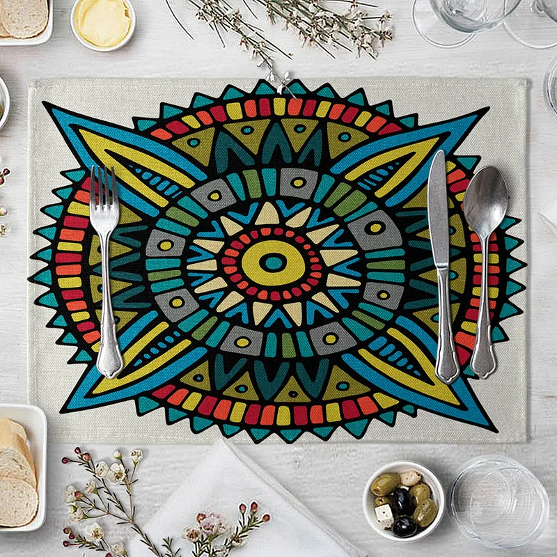 Круглый мандала для Кухня обеденный стол коврик каботажное судно бельевые