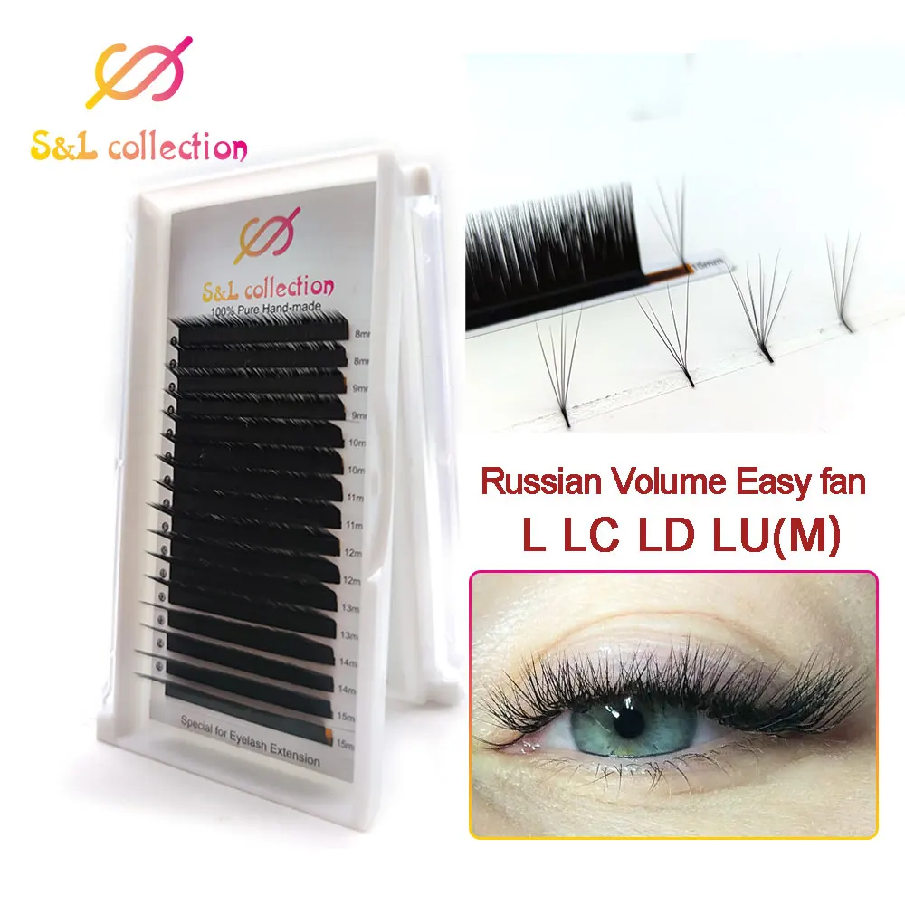 

L//LC/LD/M curl Eyelashes Makeup Eyelash Extension Bloom Auto Fans Eyelash Easy Fanning Lashes Auto Fan Magnetic Camellia Beauty
