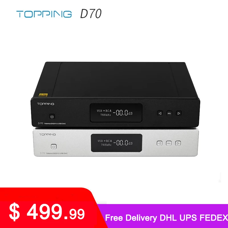 ЦАП TOPPING D70 AK4497 * 2 AK4118 XMOS XU208 DSD512 встроенное аудио 32 бит/768 кГц с высоким разрешением