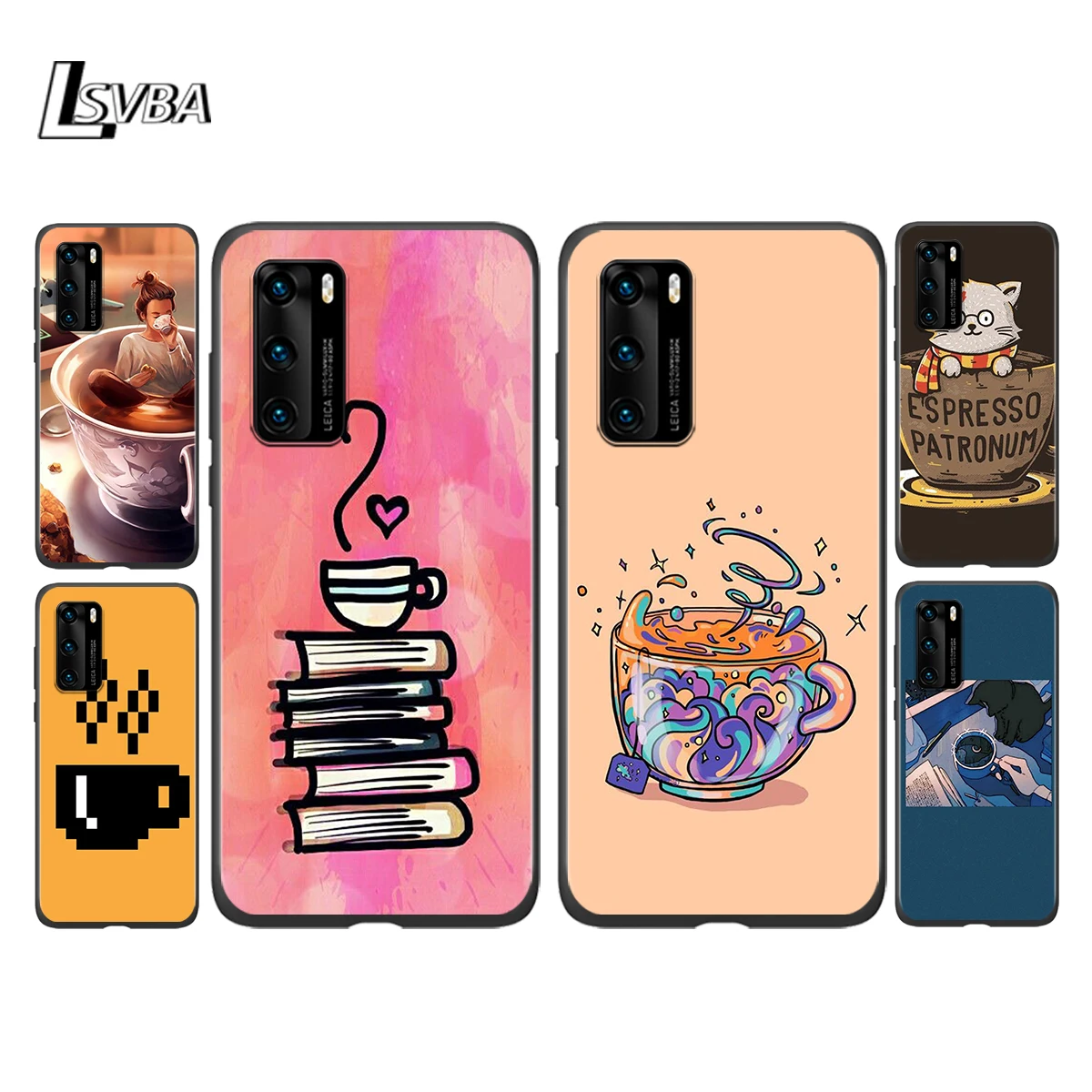 

Silicone Cover Fashion coffee For Huawei P 40 Pro Plus 30 20 10 9 8 Lite mini 5G 4G Pro 2017 2019 Phone Case