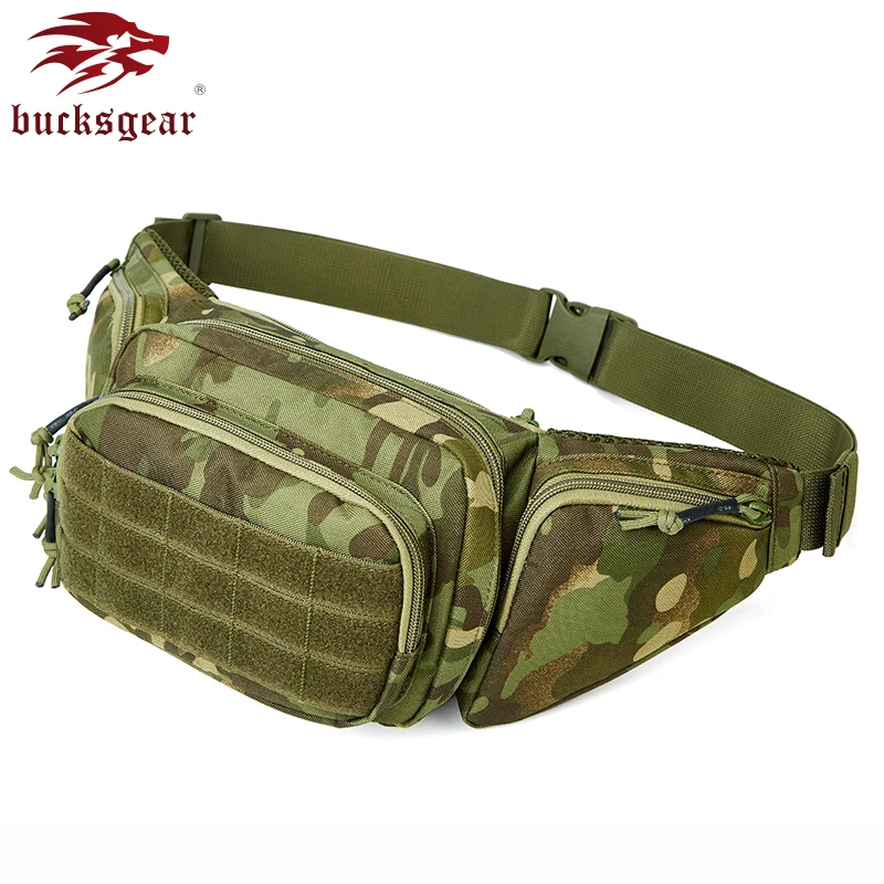 Tactical Waist Bag Sling Bag Adjustable Comfortable Camouflage Functional MOLLE System Durable For Outdoor Trekking Hiking