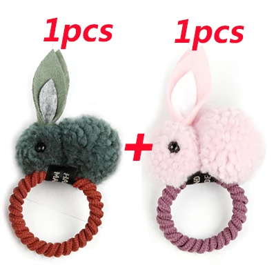 2pcs Style 5 Милые детские волосы для девочек, Бальные повязки на голову с бантиком, эластичная резинка для волос, резинка для конского хвоста, детские головные уборы, аксессуары для волос - Цвет: 2pcs Style 5