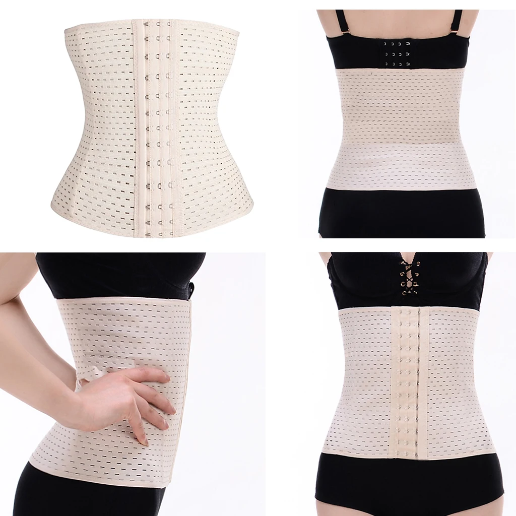 

Women Underbust Waist Tummy Girdle Belt Sports Training Body Shaper Corset Shapewear Skin Color M L XL XXL