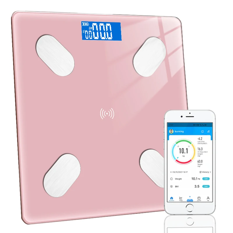 

Smart Scales Wireless Body Fat ScaleBMI Digital Bathroom Scales Highly Precise Bluetooth Scale Weight Weight 13 Measurements LCD