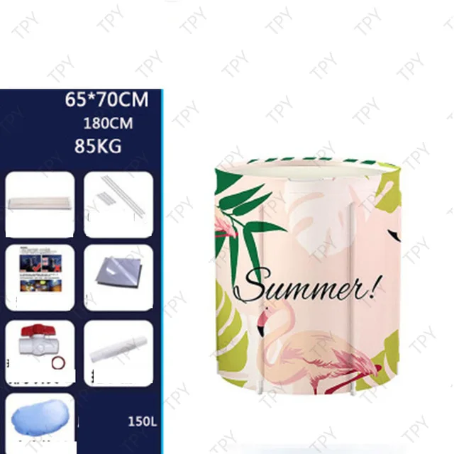 

Portable Bathtub Foldable Bath Tub Home Single SPA Bathtub Hot Tub Massage Pool Thickened Adult Baby PVC Nylon Bathing Bucket