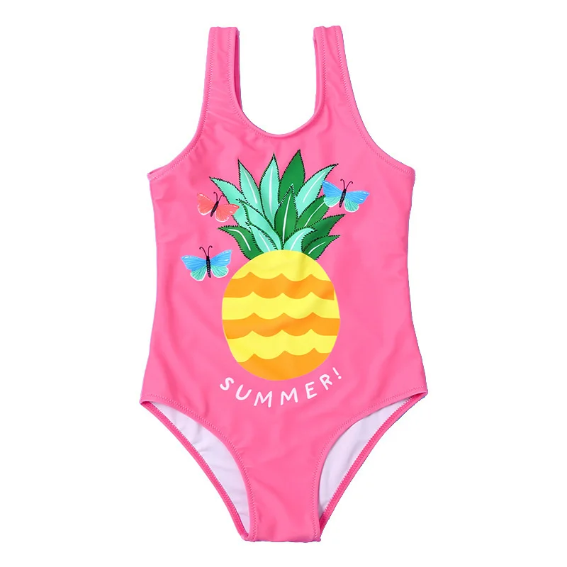 

Pineapple Print Children Kids Swimwear Swimsuit 2022 Summer Girls Monokini Baby Kid Bathing Suit One Piece Swimsuits XA014