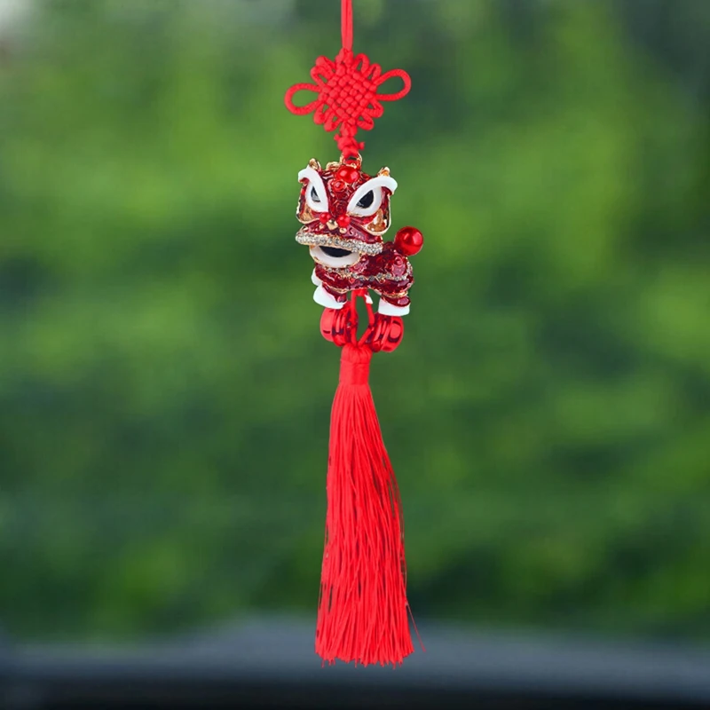

Chinese Style Festival Tassel Pendant Lucky Lion Keychain Tassel Pendant Girl Boy Friend Key Ring Gift 2021