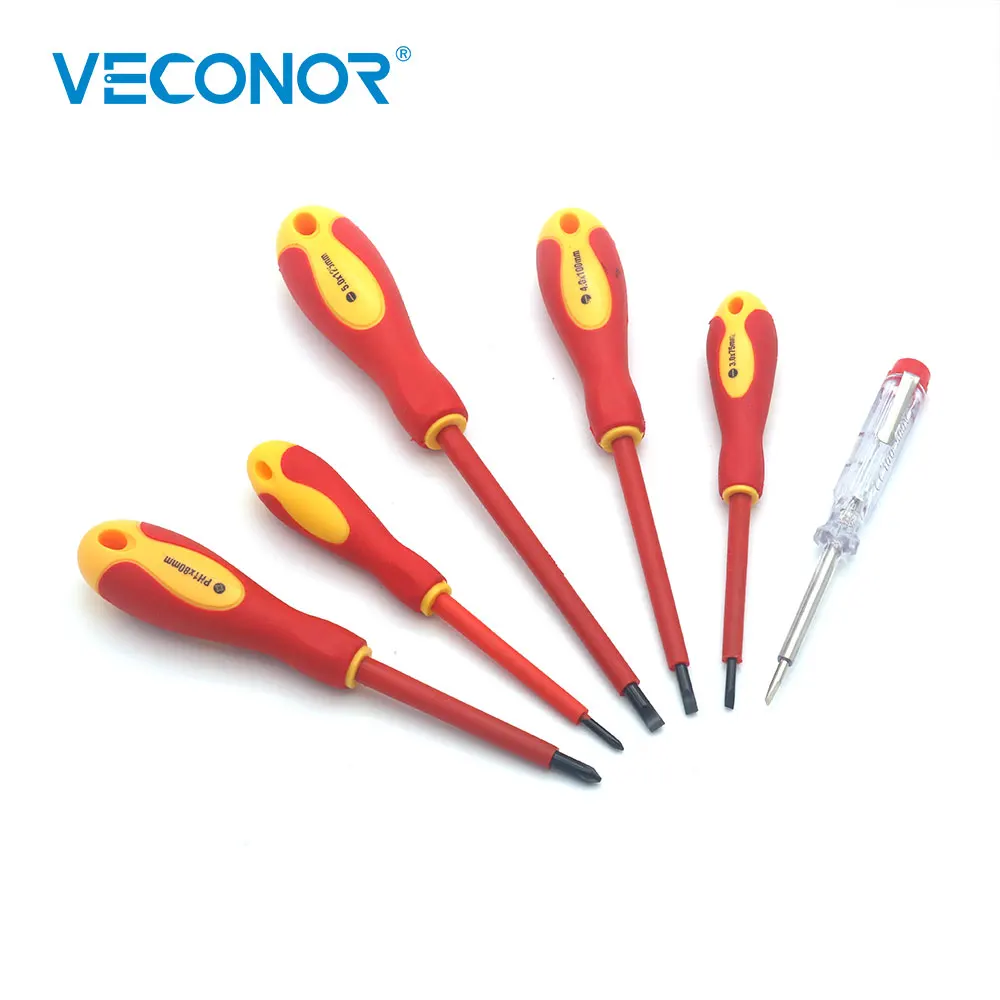 Veconor 6 шт. комплект VDE изолированные отвертки бытовых электрических заворачивания