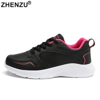 zhenzu new fashion leather walking shoes for women sport sneakers tennis woman trainers gym running