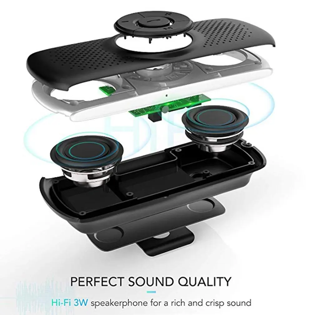 T826 Bluetooth Handsfree Car Kit Car SpeakerphoneTF Music MP3 Player Connect Phones Speaker Sun Visor Clip Speakerphone
