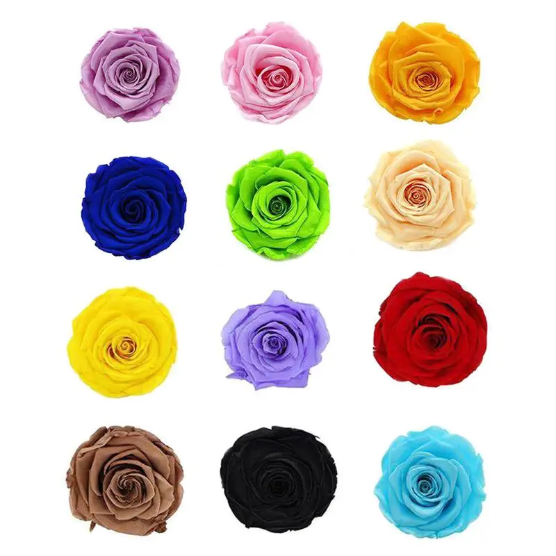 

1 Box 6 Pcs Immortal Rose Heads DIY Preserved Eternal Life Dried Flowers Decor