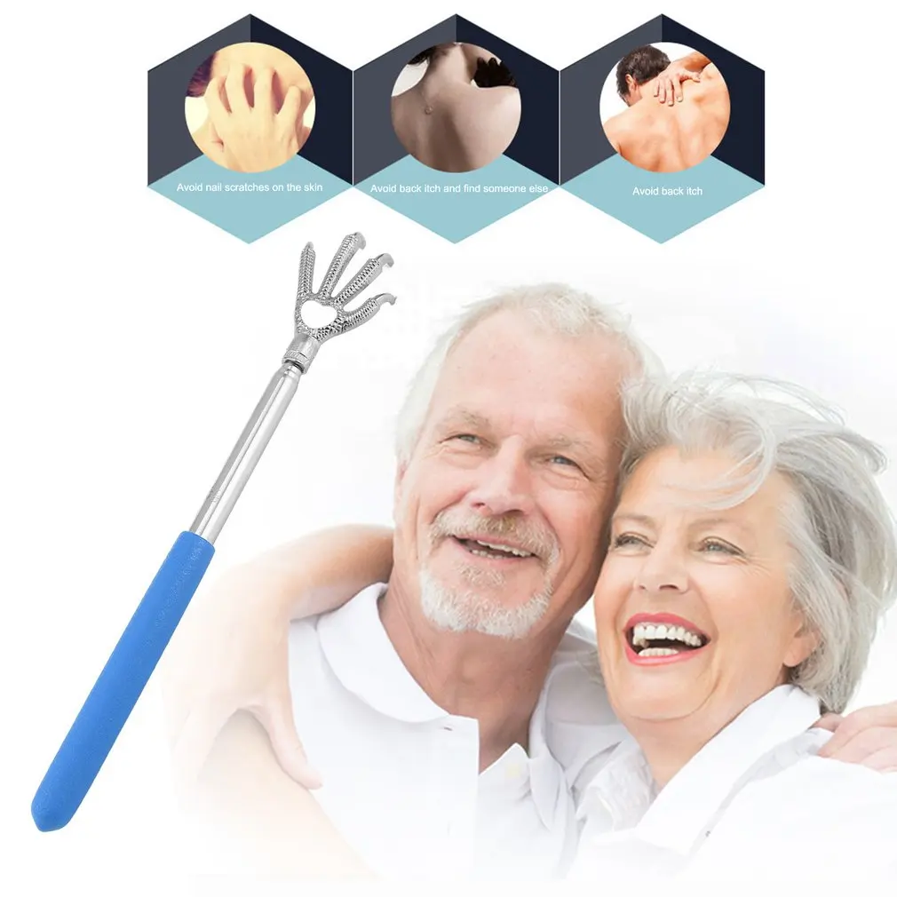 Compact Telescopic Claw Stainless Steel Massager Back Scratcher Adjustable Scratching Massage Hand Protective Stinger | Безопасность и
