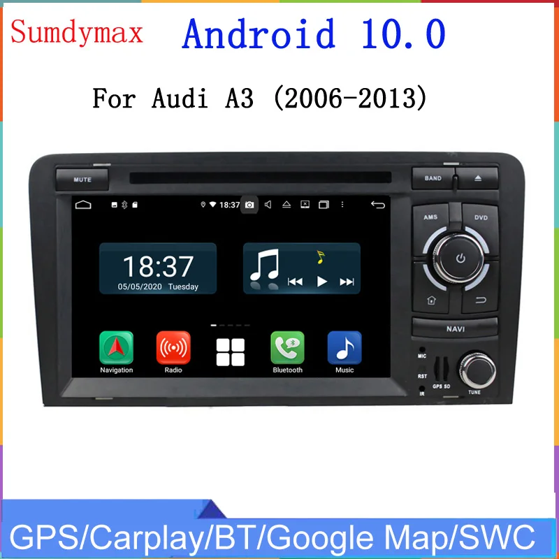 

Автомобильный dvd-проигрыватель на Android 12, 4 + 128 ГБ, 8 ядер, мультимедийный плеер для audi A3 S3 2002-2011, автомобильное радио, аудио, gps-навигация, DSP, стерео, Carplay