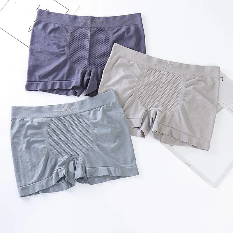 Men's Clothing Boxer Shorts Magnetic Pants Soft Lingerie Underwear Breathable Solid Color High Elastic Men's Underwear