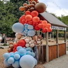 144 шт., матовые коралловые зернистые воздушные шары абрикосового, кофейного, голубого цвета