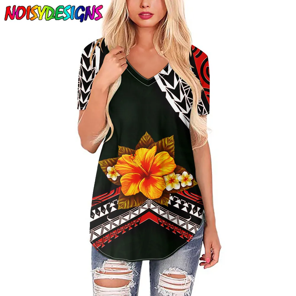 

NOISYDESIGNS T Shirt Woman Tshirts Hawaiian Hibiscus Plumeria Print Harajuku Tshirt T-shirt Streetwear Top Female Woman T shirts