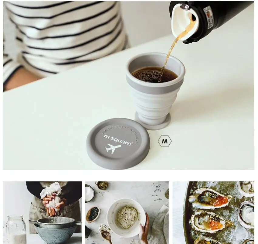 1 шт. складная силиконовая чашка с крышкой 90 мл | Дом и сад