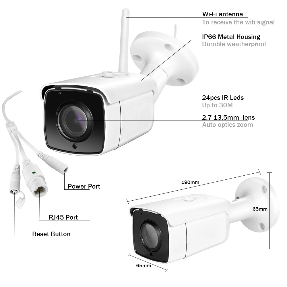 

HJT IP camera WIFI Full-HD 2.0MP 5X ZOOM SD Card slot Motion Detection Outdoor Waterproof IR Night Vision Video Surveillance