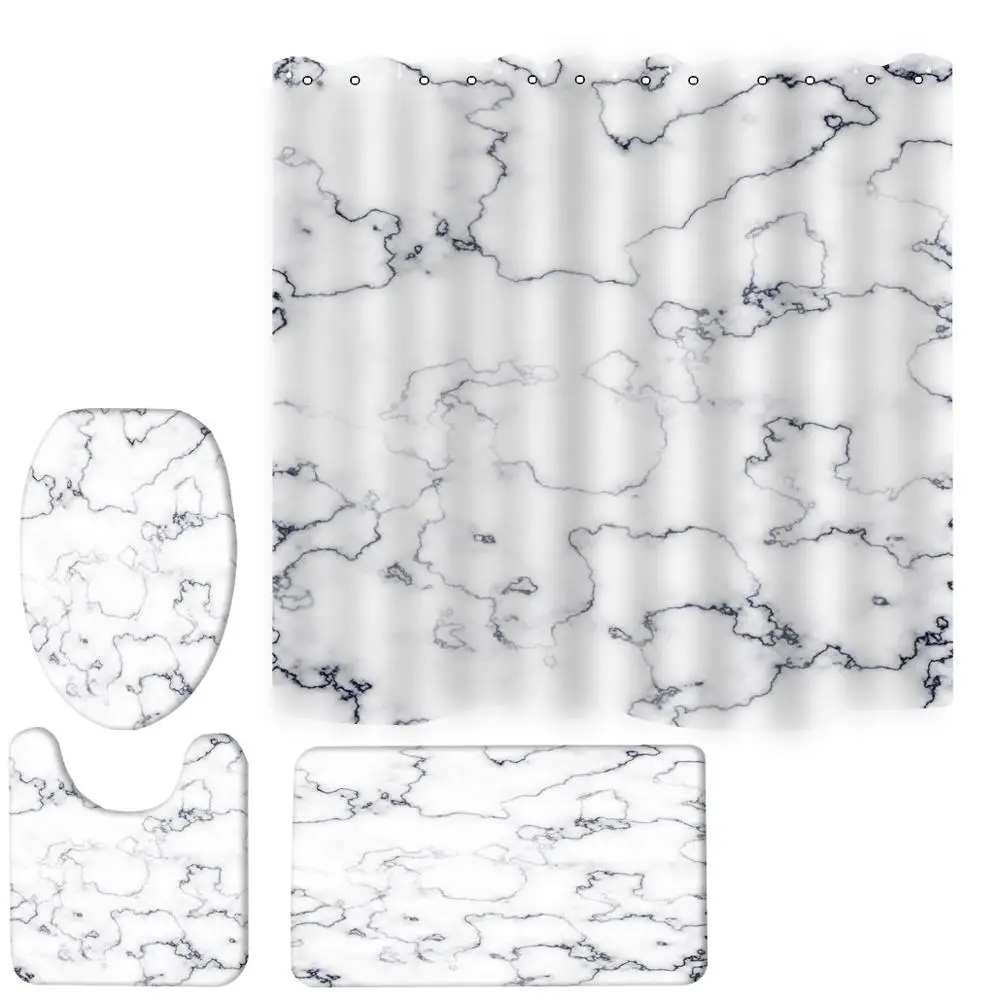 Простой душевой занавес с мраморным рисунком комплект для занавесок на выбор