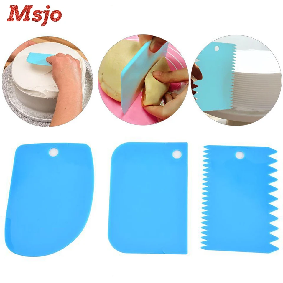 Msjo 3 шт./компл. резак для теста пластиковый скребок крема Торта Глазурь мастики