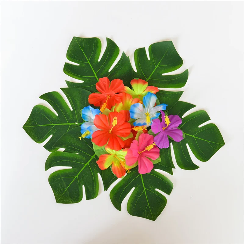 Искусственные тропические Пальмовые Листья 12 шт. имитация листьев для вечерние