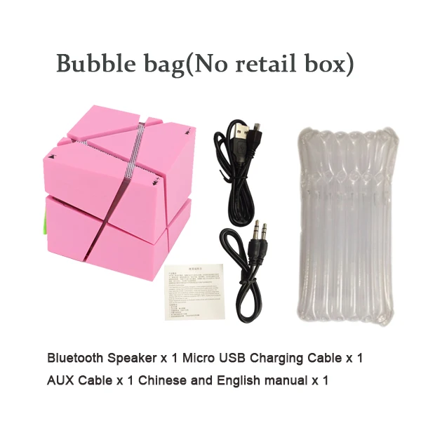 Pinkbubble bag Altavoz Bluetooth динамик Qone беспроводной портативный мини-динамик s светодиодный светильник TF fm-радио Caixa De Som стерео звуковая коробка mp3-плеер - Цвет: Pinkbubble bag