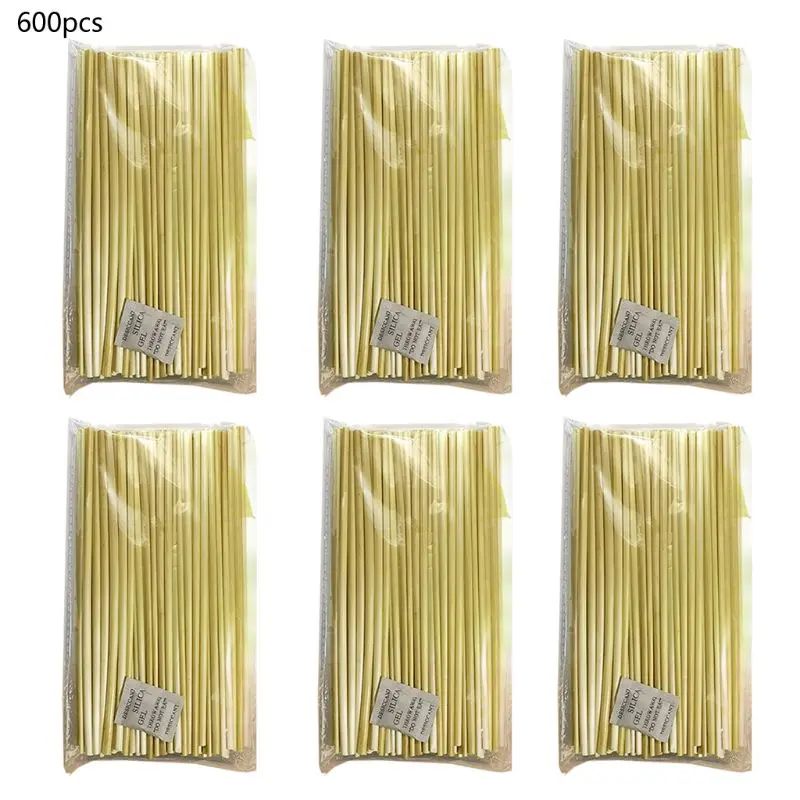 

600Pcs Biodegradable Wheat Drinking Straws Flavorless BPA-Free Compostable Straw