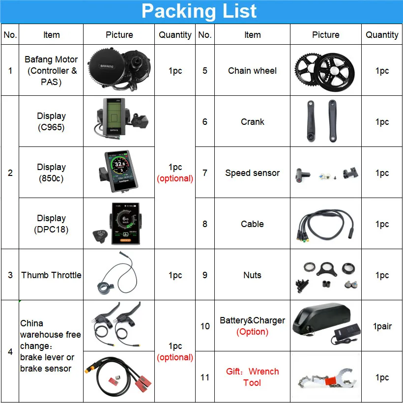 Комплект для переоборудования велосипеда Bafang BBS02 500 Вт средний приводной