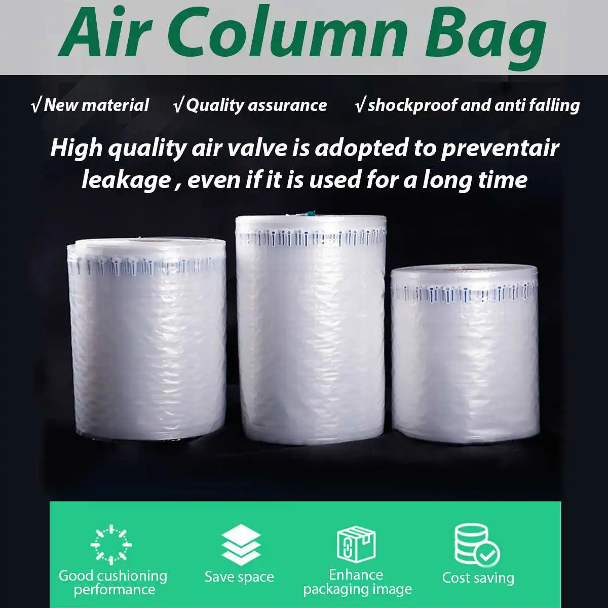 

Inflatable Air Buffer Plastic Packaging Bump Filling Air Column Protective Bubble Bag Anti-pressure Shock Express Mail Pocket
