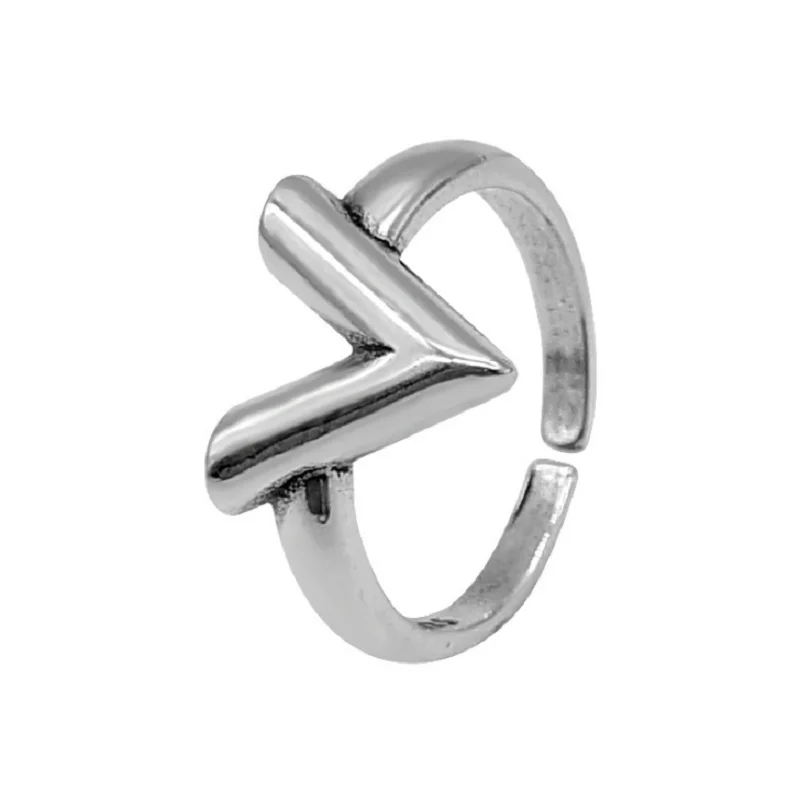 

V word ins clown smiley face double-layer line ring minimalist cold wind creative adjustable ring female models