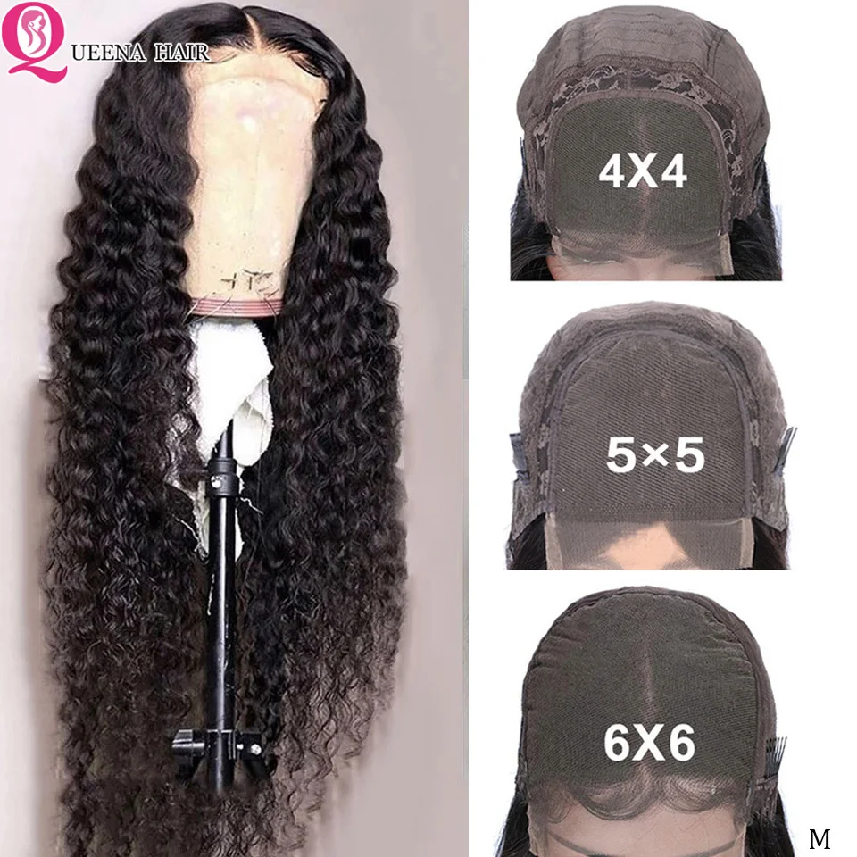 30 Inch Deep Wave Lace Front Wig Human Hair Hd Lace  Frontal Wig 5x5 Lace Closure Wig Remy Peruvian Transparent Lace Wigs 150%