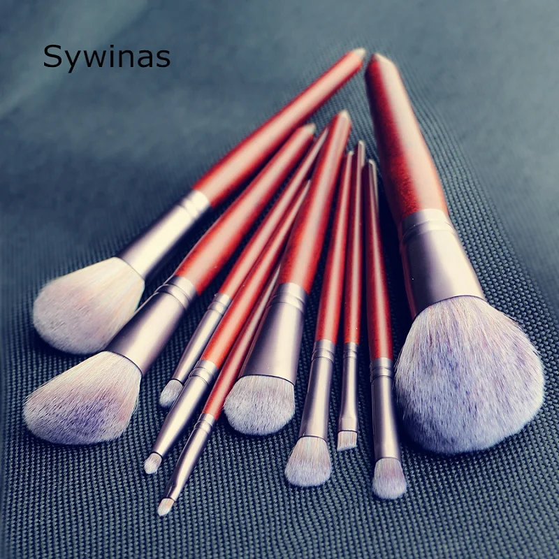 Sywinas makeup brush set 10pcs high quality Natural synthetic hair make up brush tools kit professional makeup brushes