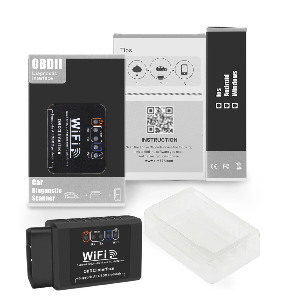 Автомобильный диагностический сканер OBDII V1.5 Wi-Fi OBD2 для iPhone Android ПК диагностика
