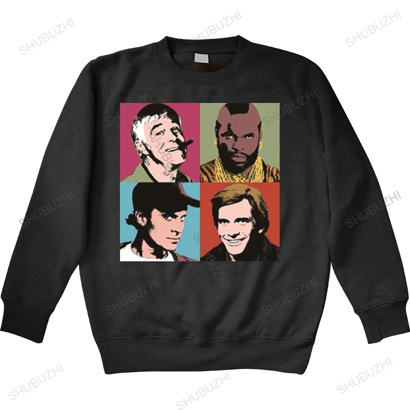 

Толстовки с капюшоном команды A-Warhol, сериал A Team, серия портретов, пародия, забавные винтажные толстовки с капюшоном Mashup Tv, мужские толстовки