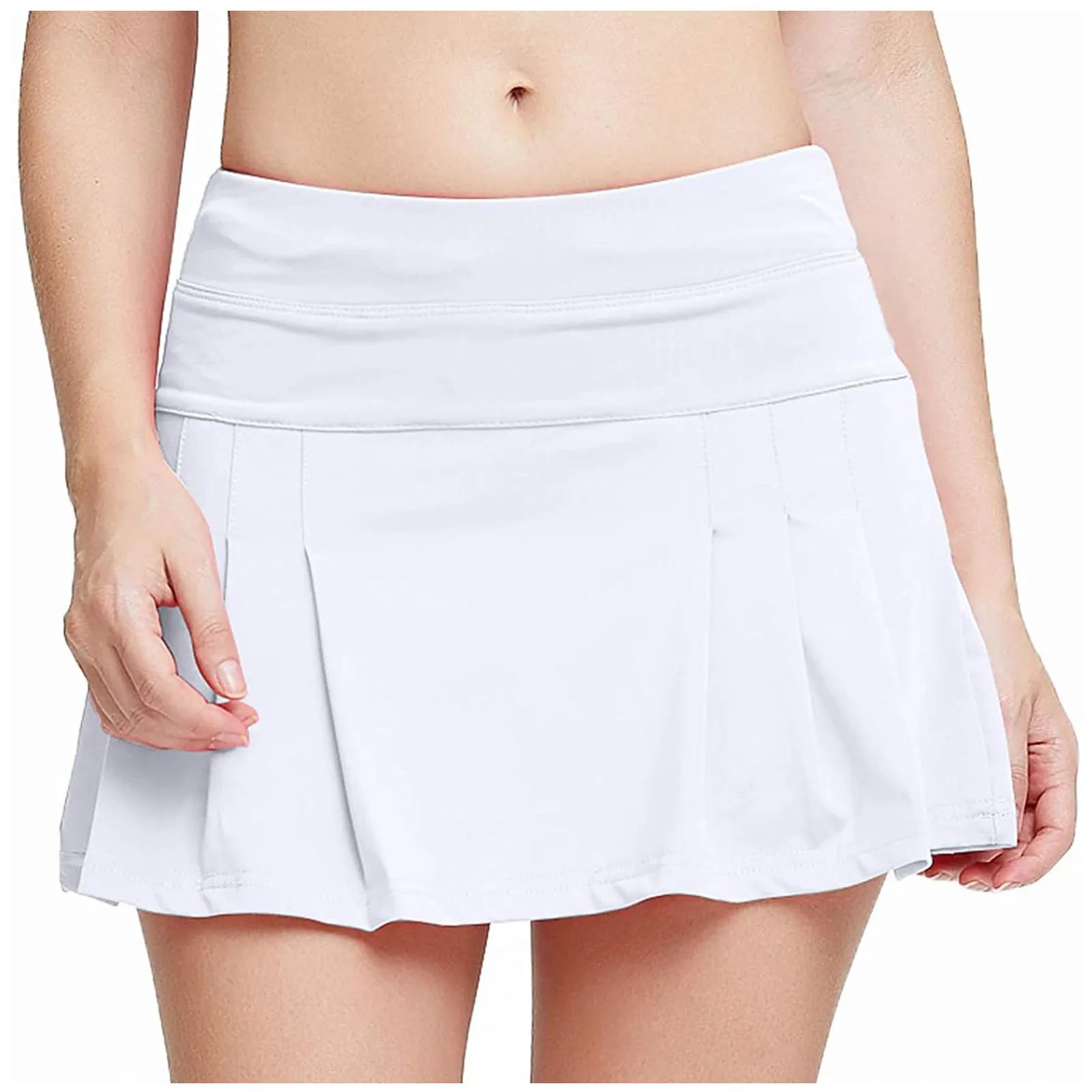 Женская плиссированная мини юбка розовая белая черная Милая Летняя в стиле