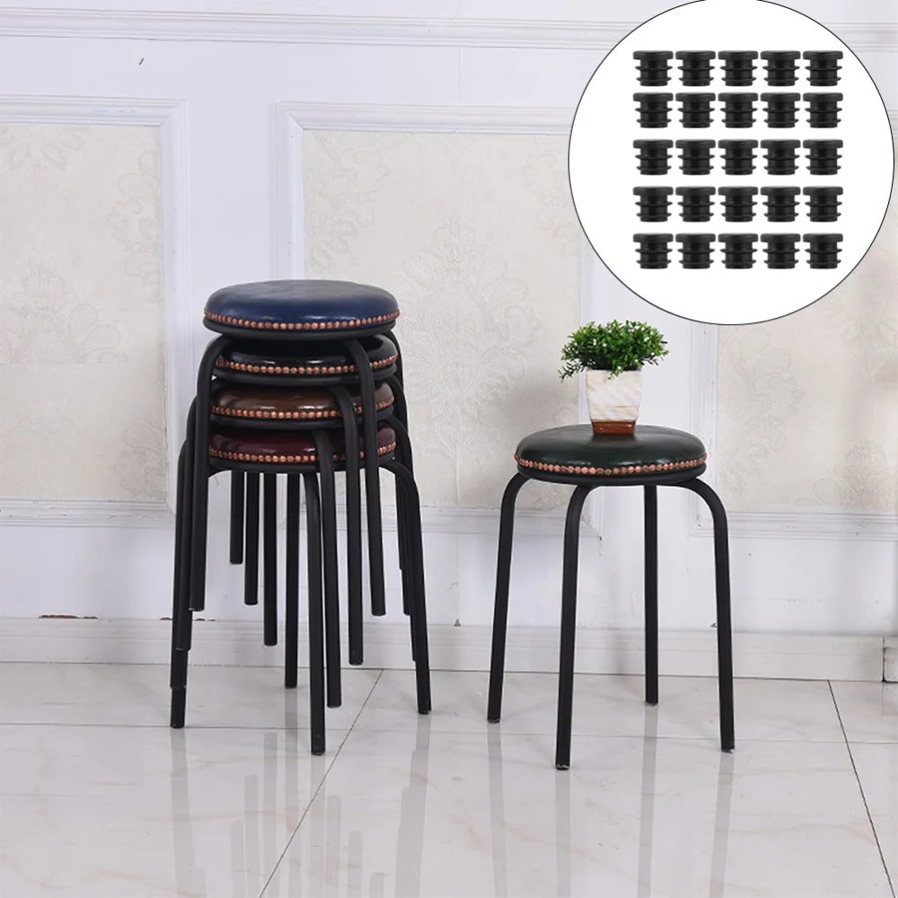 

100Pcs Furniture Leg Plug Round Cover 20mm Tube Bung Blanking End Caps
