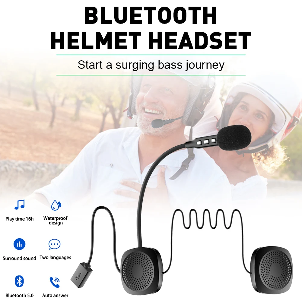 Мотоциклетный шлем Bluetooth V5.0 гарнитура Водонепроницаемый для верховой езды