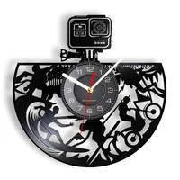 gopro sport action camera laser etched vinyl record wall clock adventure time carved album music record shadow art wall clock