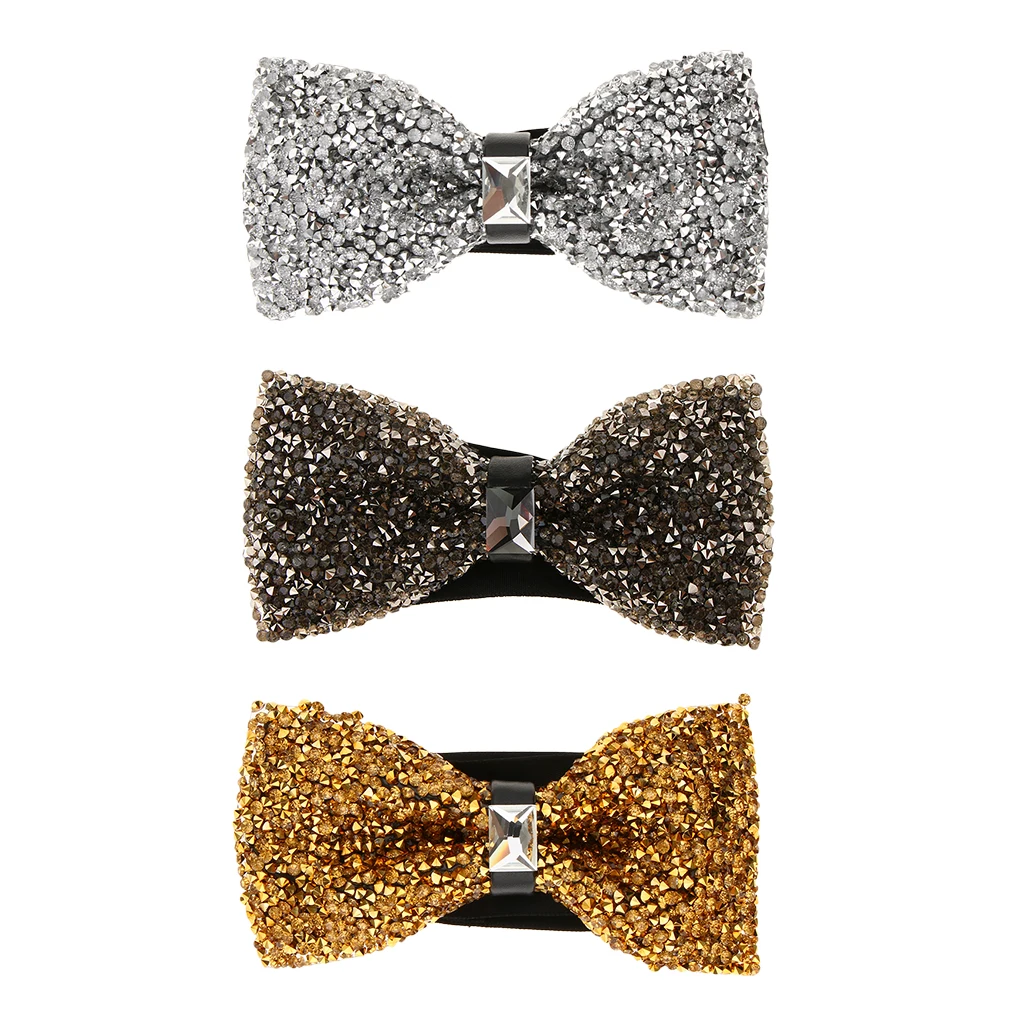 

Fashion Men Rhinestone Bow Tie Party Banquet Bowtie Wedding Accessories