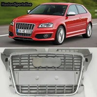 for audi a3s3 8p racing grills chrome frame grey front bumper mesh engine guard 2009 2012 car accessories