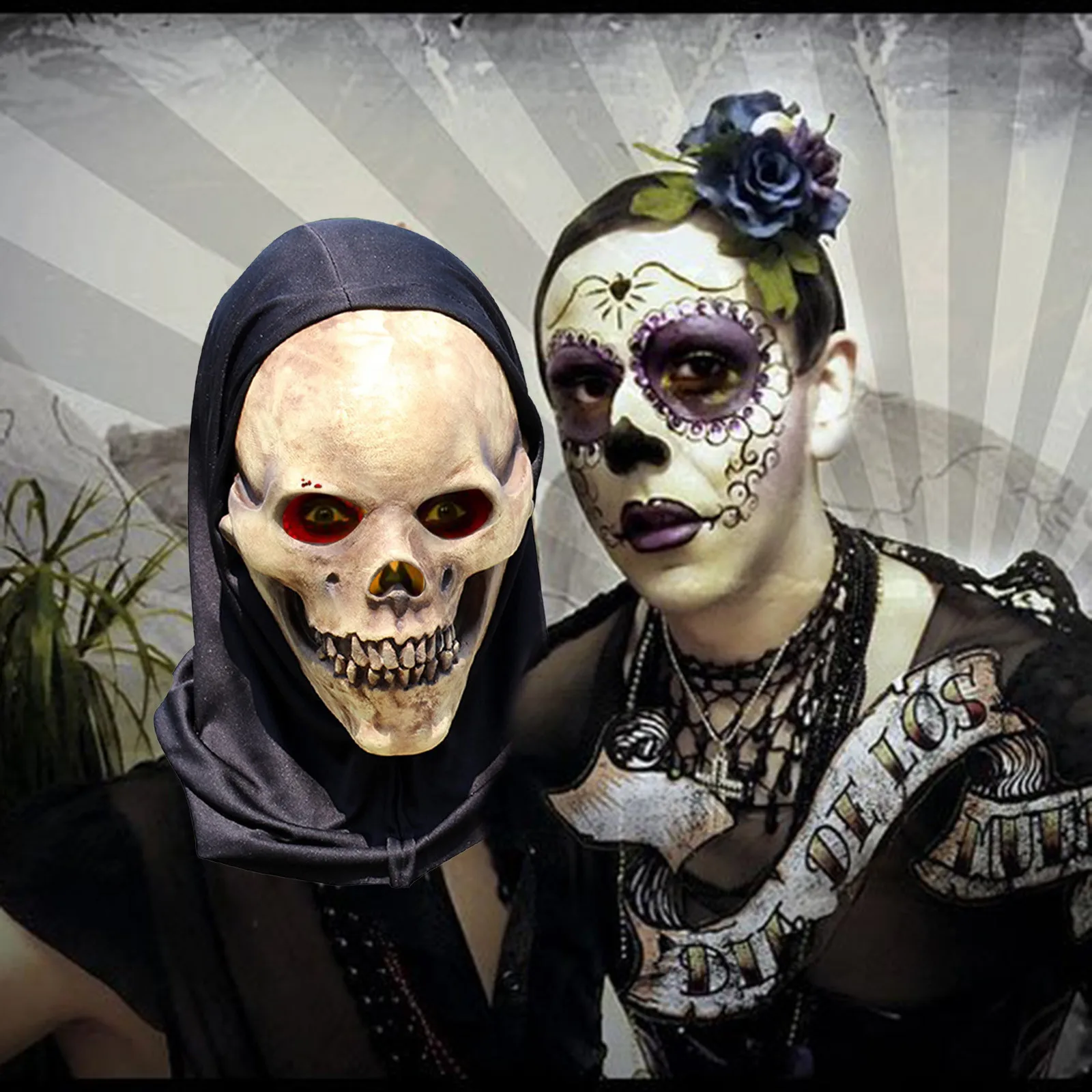 

Halloween Skeleton Skull Mask Scary Creepy Halloween Party Cosplay Mask Costume Christmas Party Decoration Creative