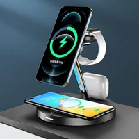 3 in 1 magnetic wireless charger stand for iphone 13 12 pro max qi fast charging dock station induction chargers for apple watch
